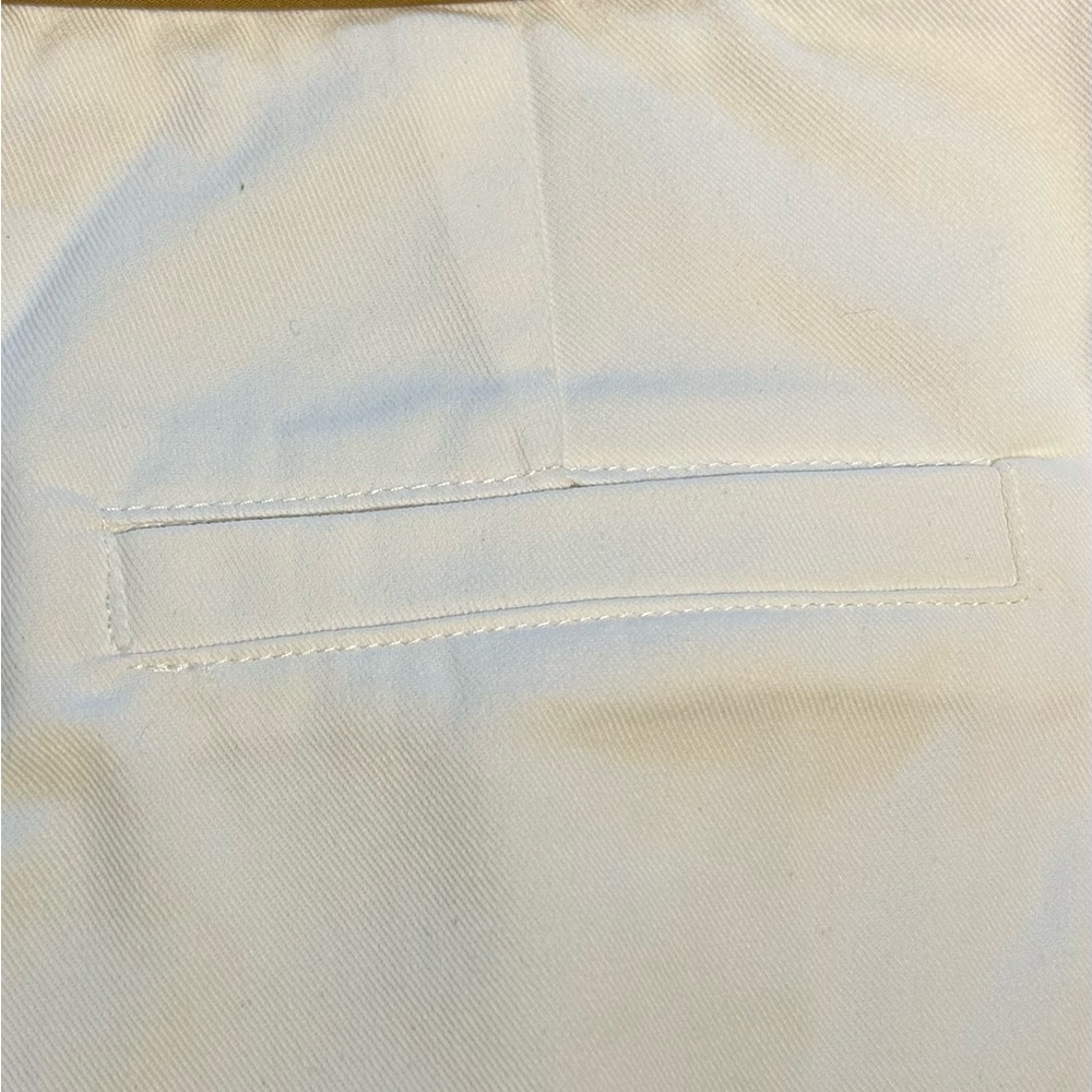 GILLI White Cotton and Tan Piping  Self Tie Belted Preppy Dress Shorts Sz L - Picture 9 of 12